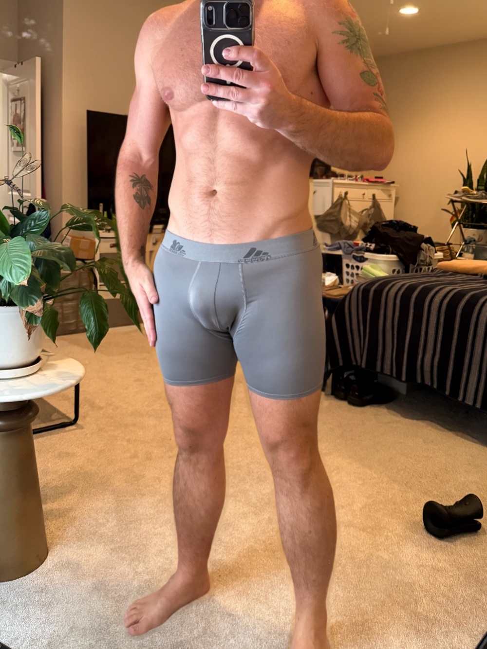 Men's Adidas Grey Boxer Briefs - Comfortable Support
